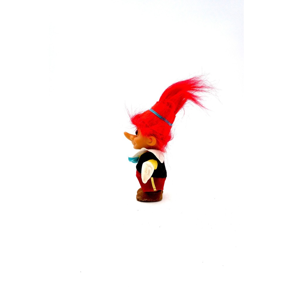 Vintage Russ Berrie Pinocchio Troll Doll 1990s Red Hair Fairy Tale Collectible - Picture 7 of 11